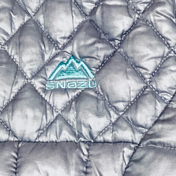 SNOZU | Girl’s Winter Coat | Size L 14-16 | Silver and Teal | Hooded | Quilted - Picture 7 of 7